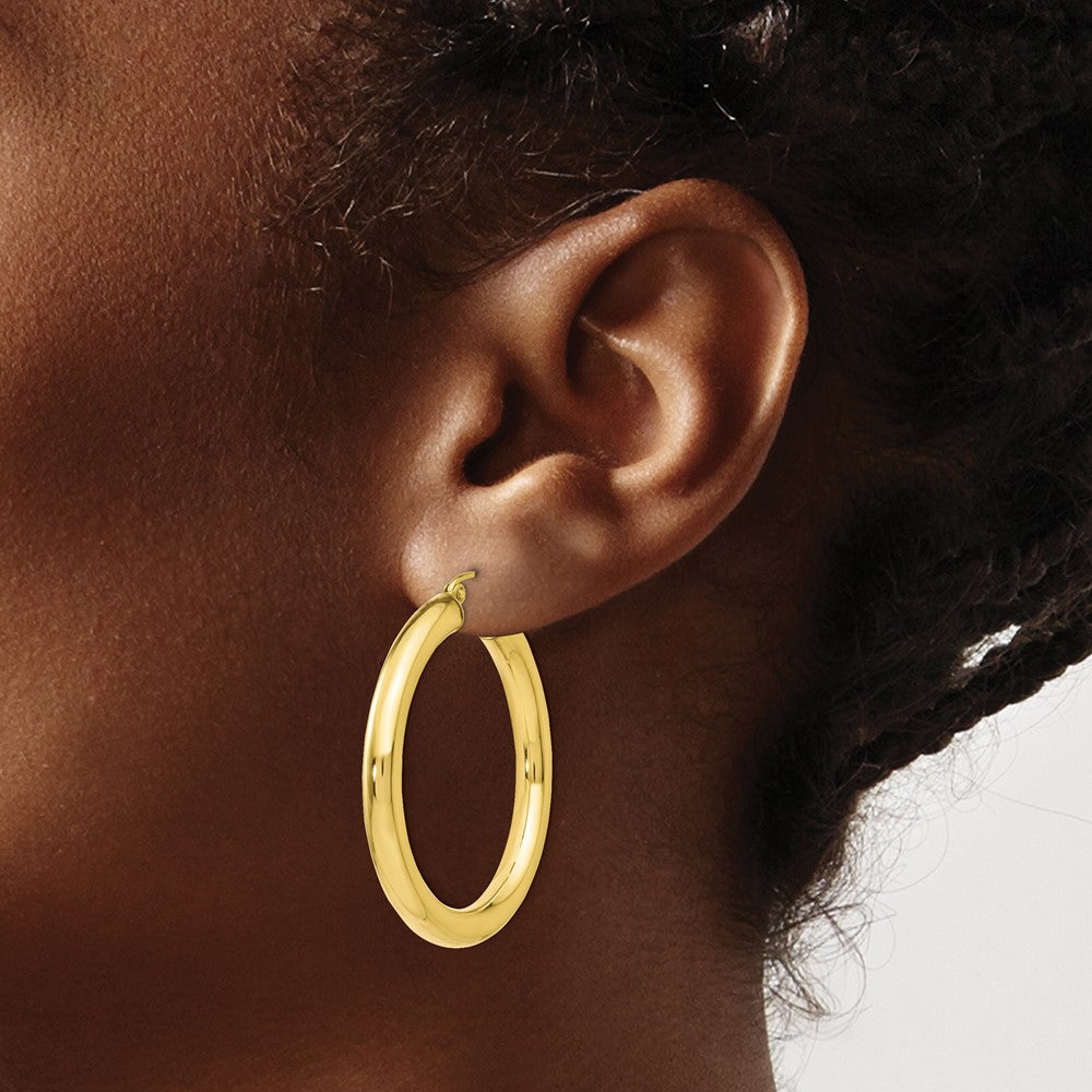 FJC Finejewelers 10 kt Yellow Gold Polished Lightweight Hoop Earrings 37 mm x 19 mm