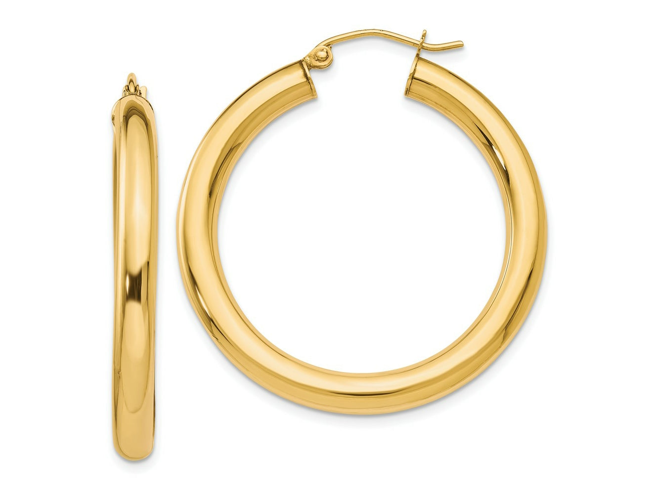 FJC Finejewelers 10 kt Yellow Gold Polished Lightweight Hoop Earrings 37 mm x 19 mm