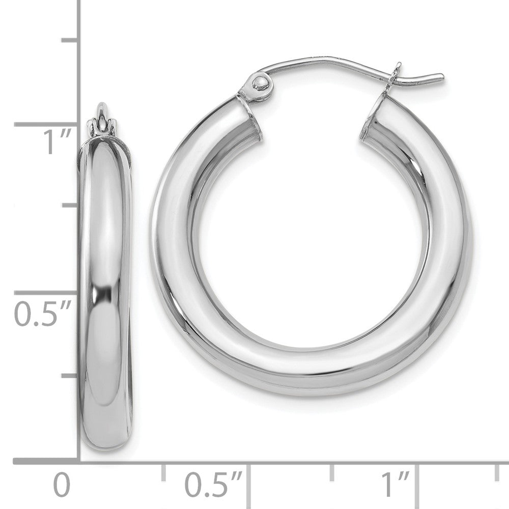 FJC Finejewelers 10 kt White Gold Hoops Polished Lightweight Hoop Earrings 26 mm x 16 mm