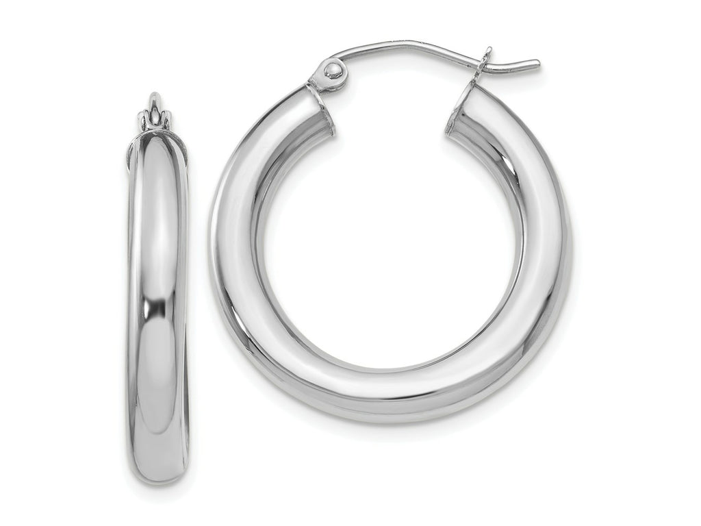 FJC Finejewelers 10 kt White Gold Hoops Polished Lightweight Hoop Earrings 26 mm x 16 mm