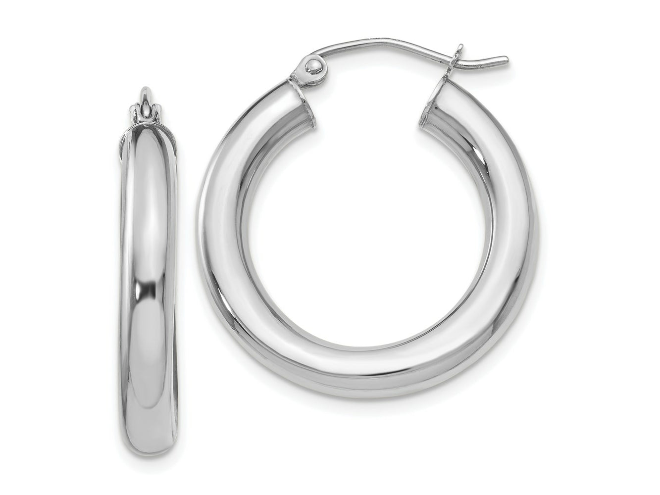 FJC Finejewelers 10 kt White Gold Hoops Polished Lightweight Hoop Earrings 26 mm x 16 mm