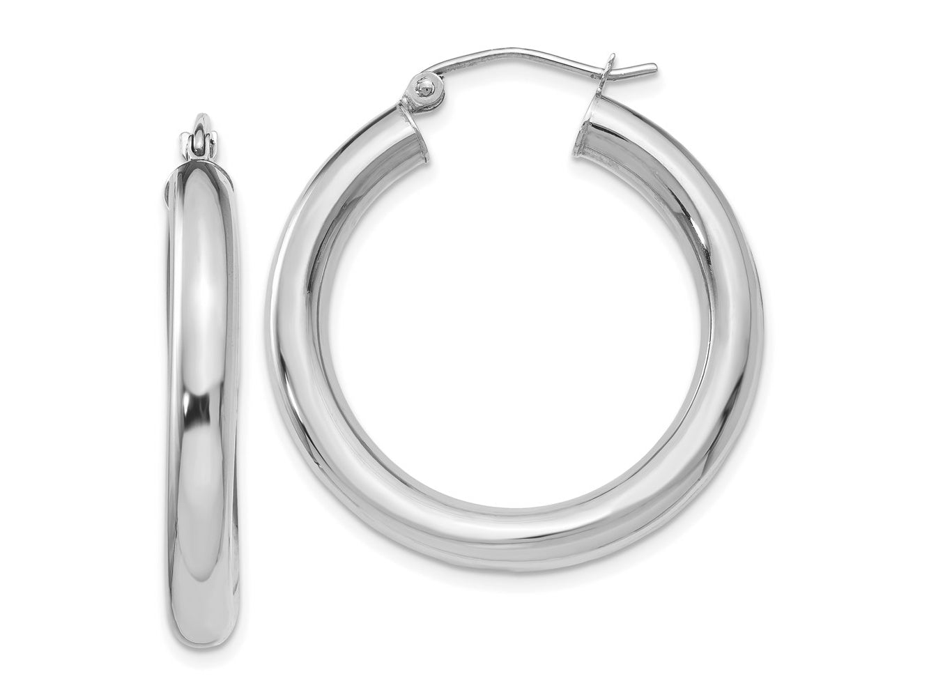 FJC Finejewelers 10 kt White Gold Hoops Polished Lightweight Hoop Earrings 31 mm x 16 mm