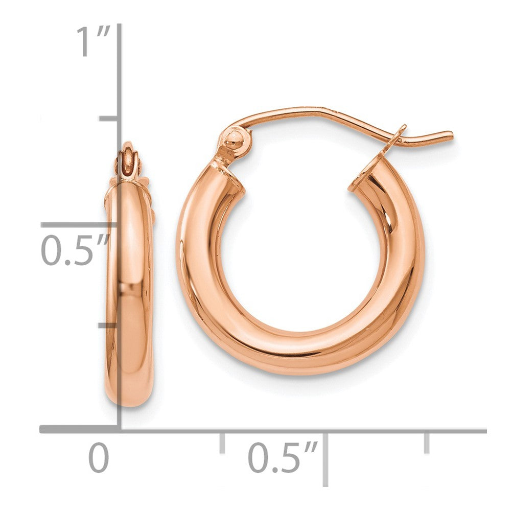 FJC Finejewelers 10 kt Rose Gold Hoops Polished Hoop Earrings 16 mm x 13 mm