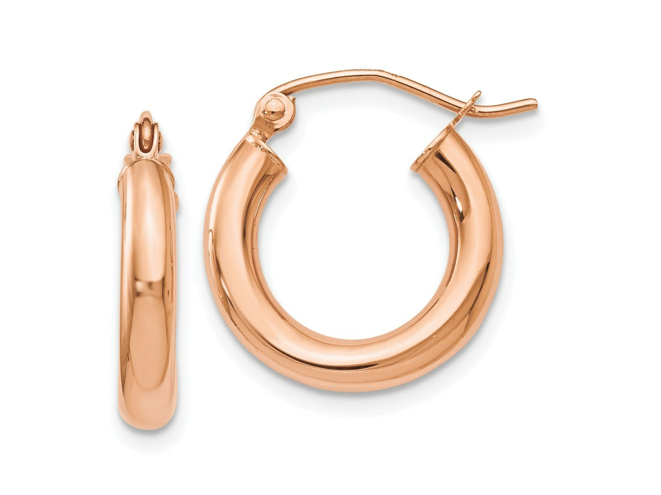 FJC Finejewelers 10 kt Rose Gold Hoops Polished Hoop Earrings 16 mm x 13 mm