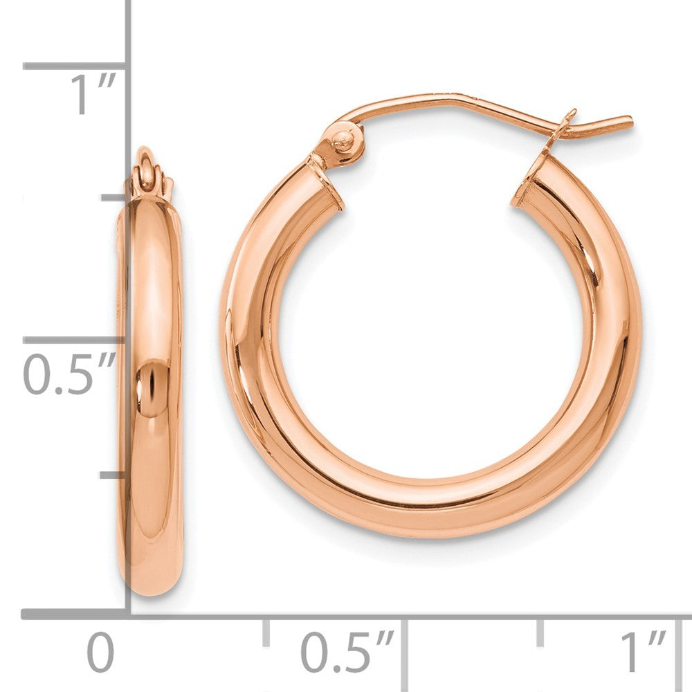 FJC Finejewelers 10 kt Rose Gold Hoops Polished Hoop Earrings 21 mm x 16 mm