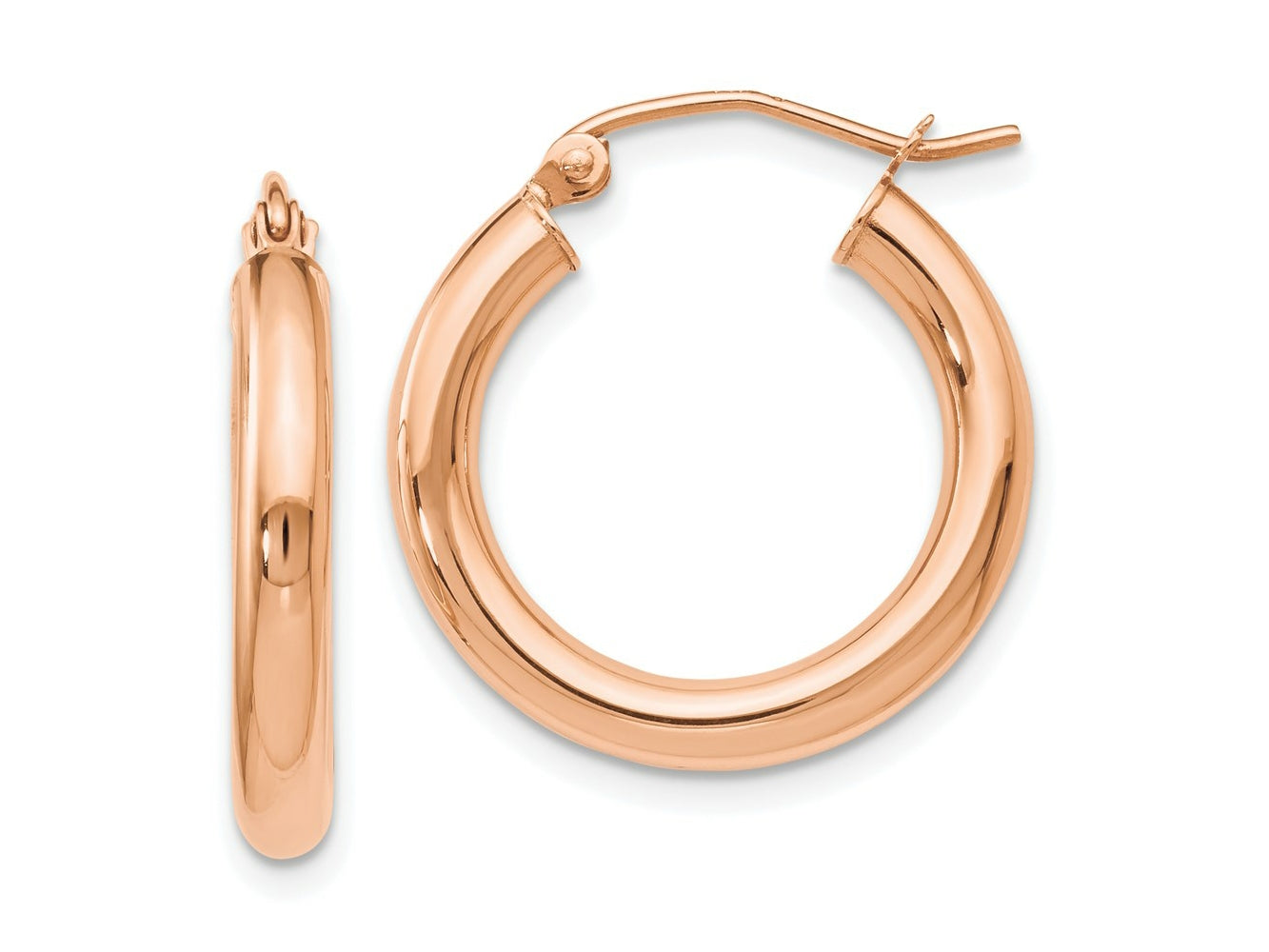 FJC Finejewelers 10 kt Rose Gold Hoops Polished Hoop Earrings 21 mm x 16 mm