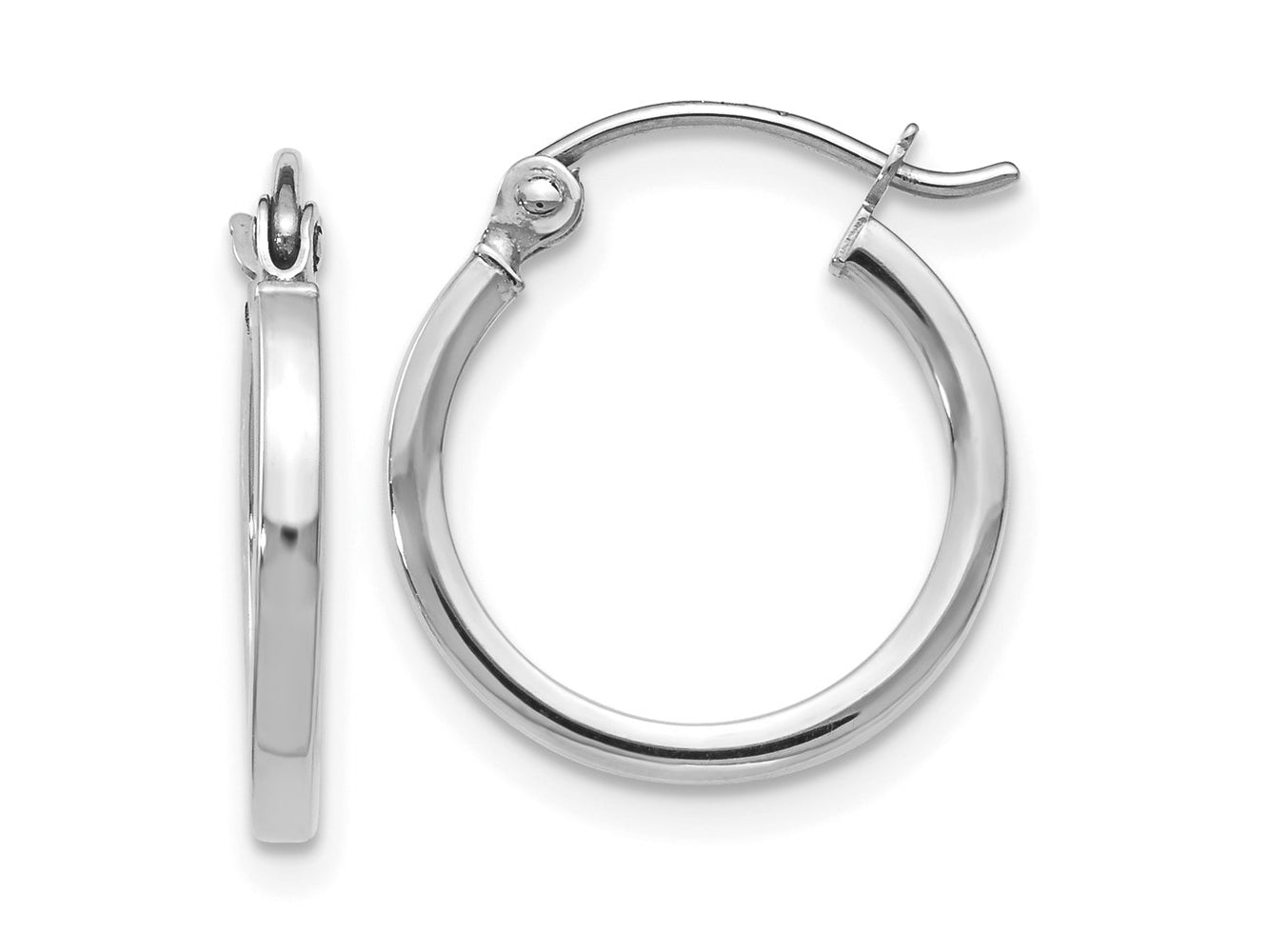 FJC Finejewelers 10 kt White Gold Hoops Polished Hoop Earrings 16 mm x 15 mm