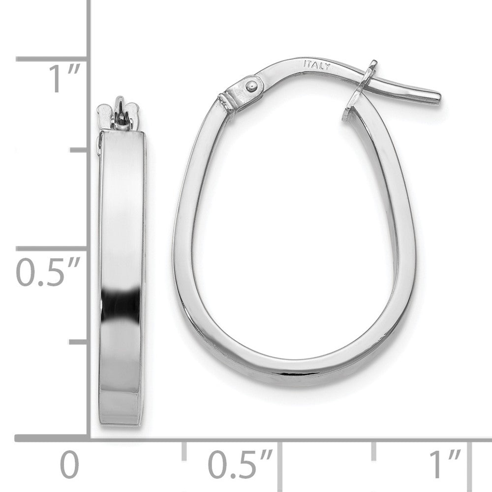FJC Finejewelers 10 kt White Gold Hoops Polished U-Shape Hoop Earrings 22 mm x 16 mm