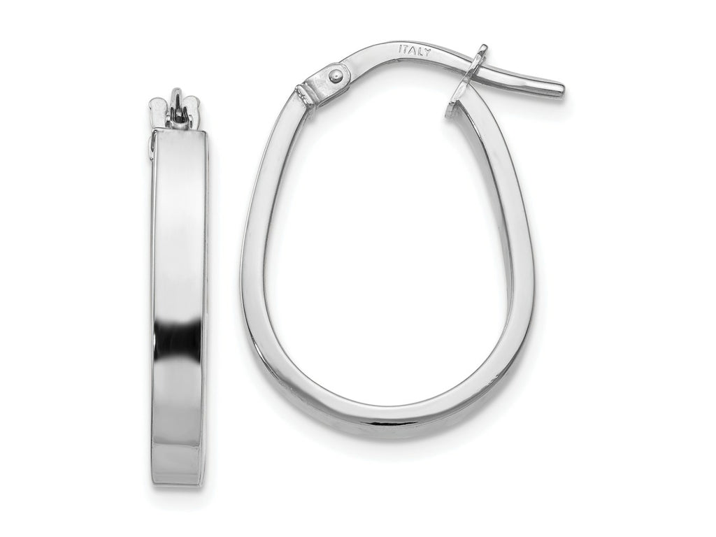 FJC Finejewelers 10 kt White Gold Hoops Polished U-Shape Hoop Earrings 22 mm x 16 mm