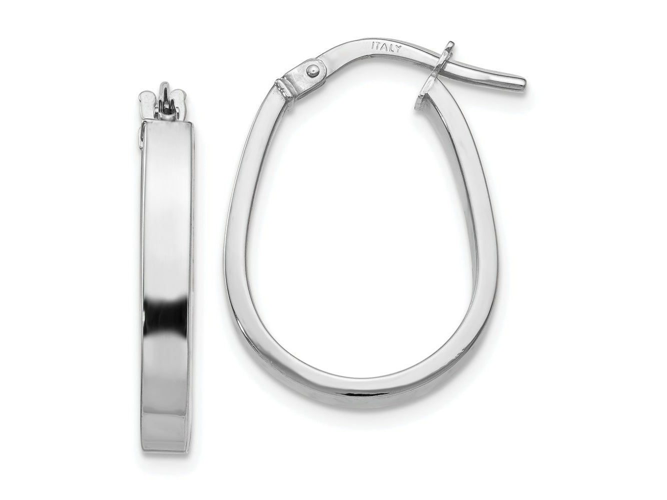 FJC Finejewelers 10 kt White Gold Hoops Polished U-Shape Hoop Earrings 22 mm x 16 mm