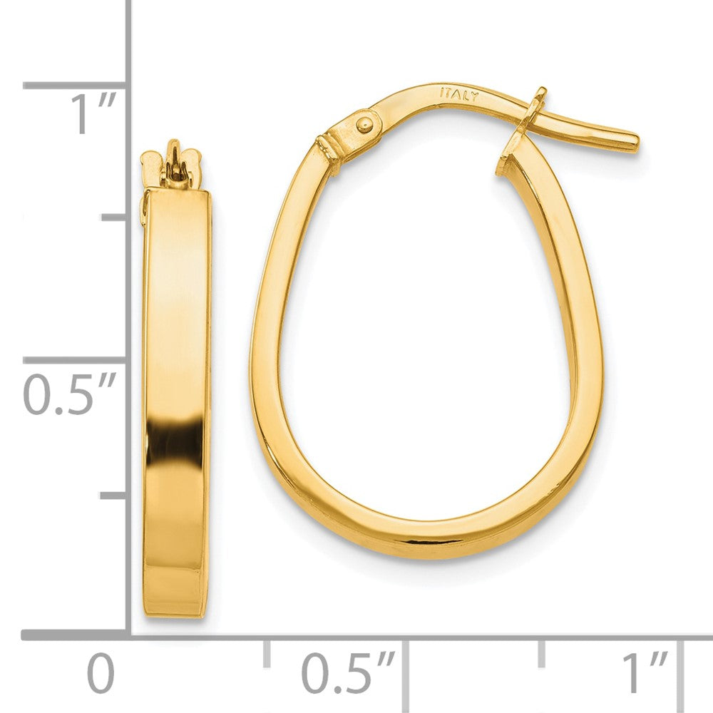 FJC Finejewelers 10 kt Yellow Gold Polished U-Shape Hoop Earrings 22 mm x 16 mm