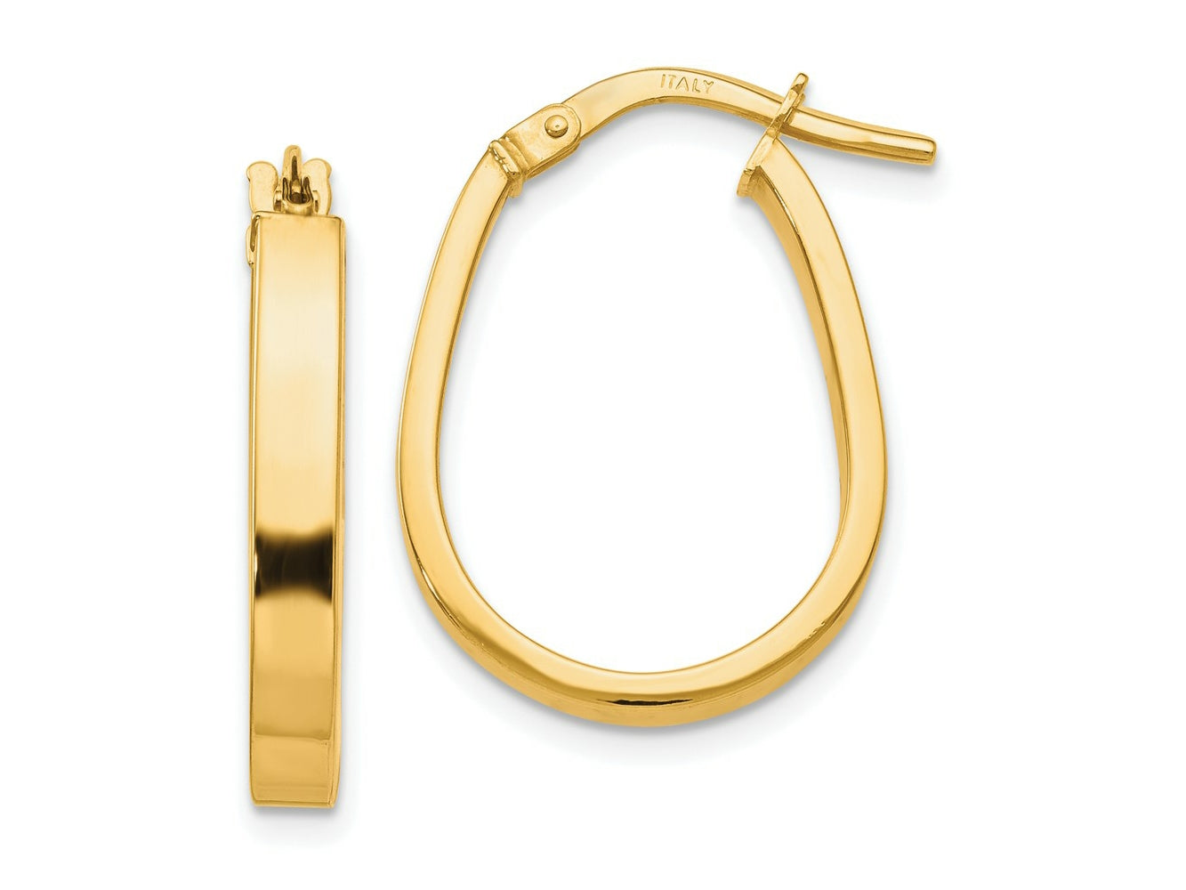 FJC Finejewelers 10 kt Yellow Gold Polished U-Shape Hoop Earrings 22 mm x 16 mm