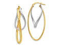 FJC Finejewelers 10 kt Two Tone Gold Two-Tone Polished Hoop Earrings 17 mm x 16 mm