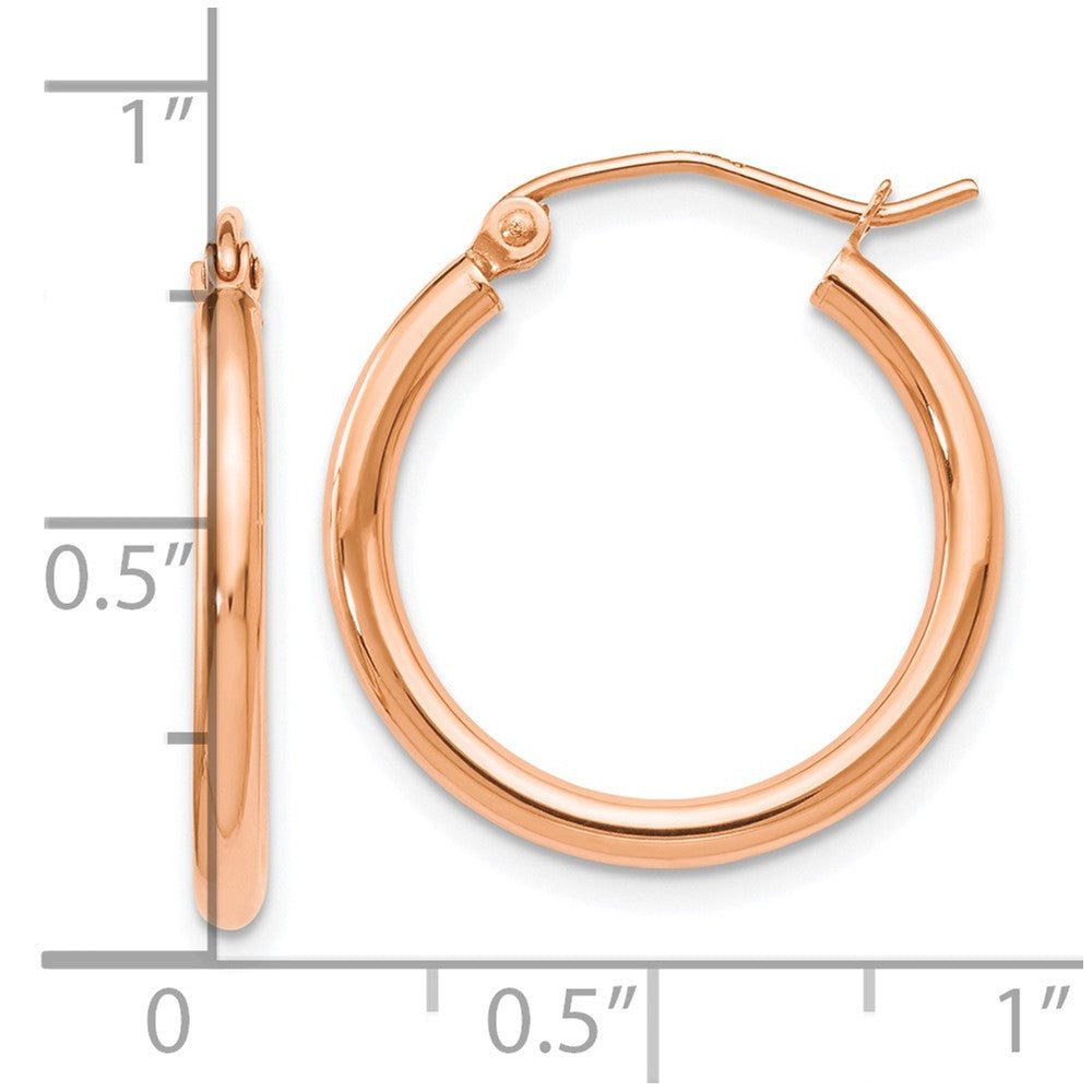 FJC Finejewelers 10 kt Rose Gold Hoop Polished Hinged Hoop Earrings