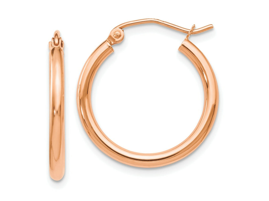 FJC Finejewelers 10 kt Rose Gold Hoop Polished Hinged Hoop Earrings