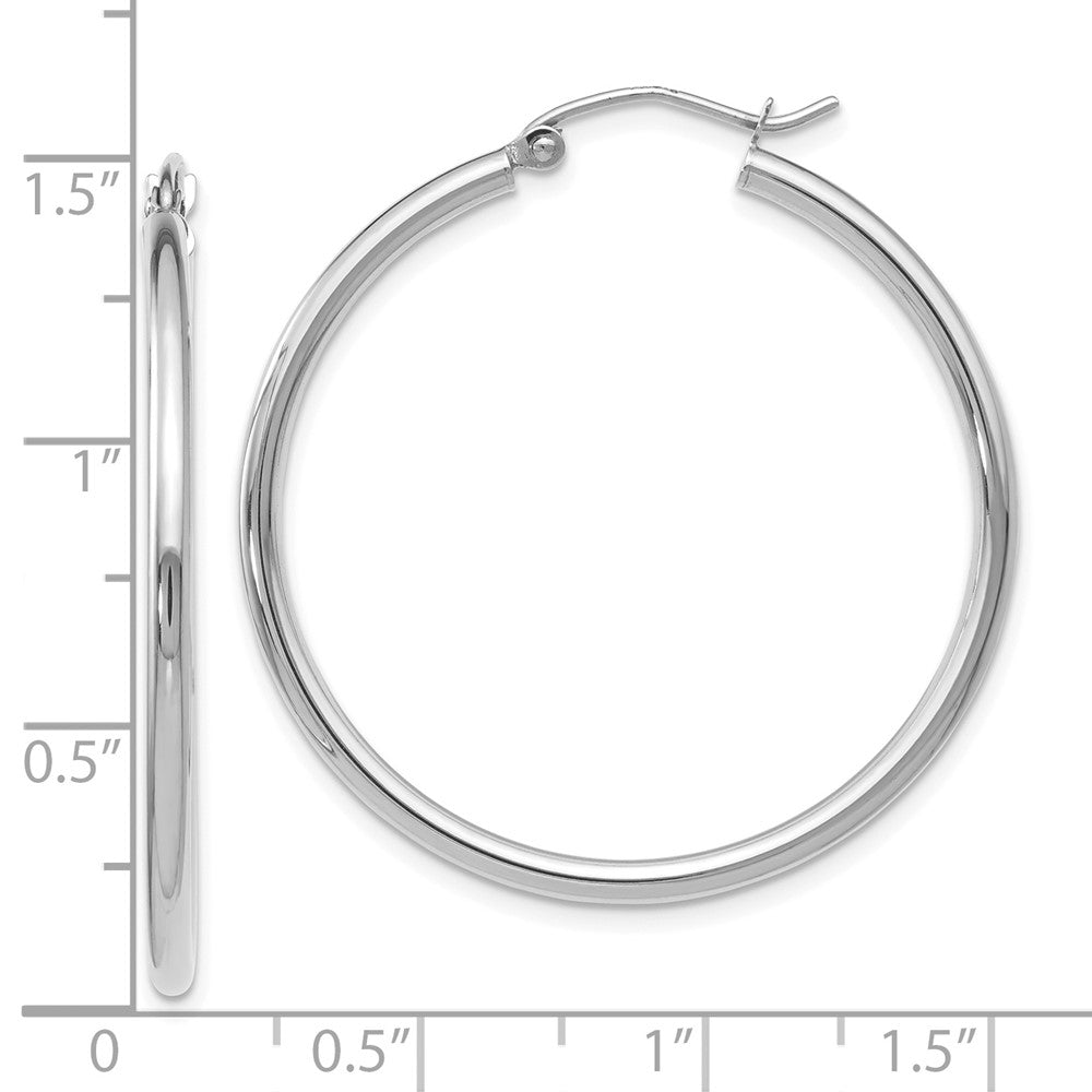FJC Finejewelers 10 kt White Gold Hoops Polished Hinged Hoop Earrings