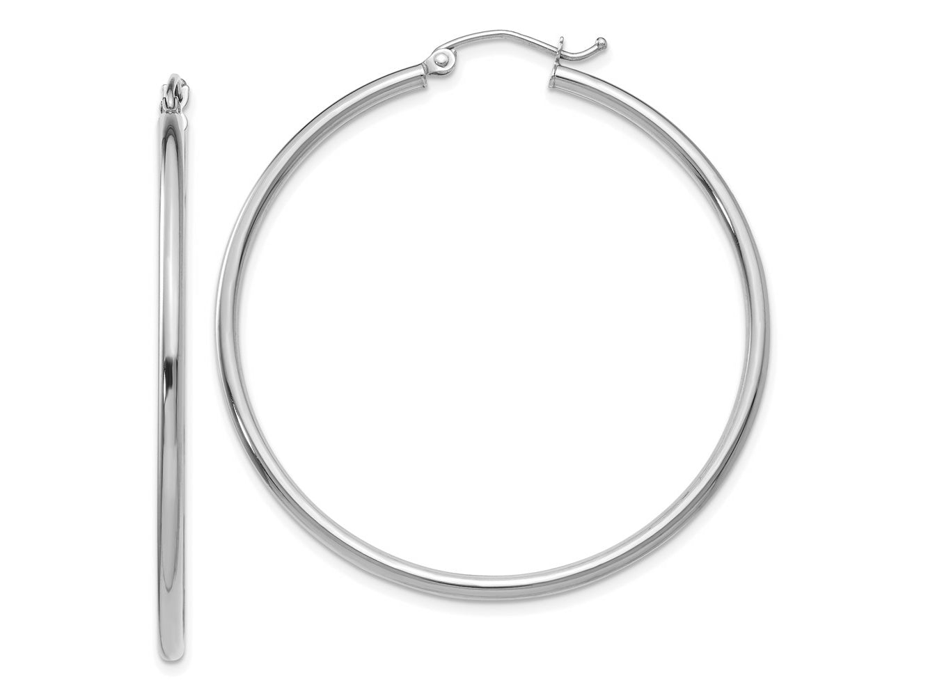 FJC Finejewelers 10 kt White Gold Hoop Polished Hinged Hoop Earrings