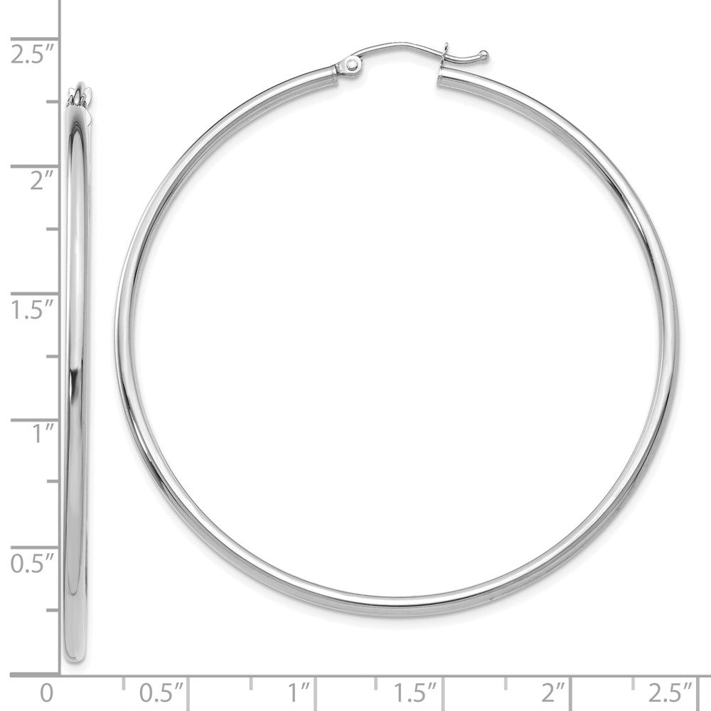 FJC Finejewelers 10 kt White Gold Polished Hinged Hoop Earrings