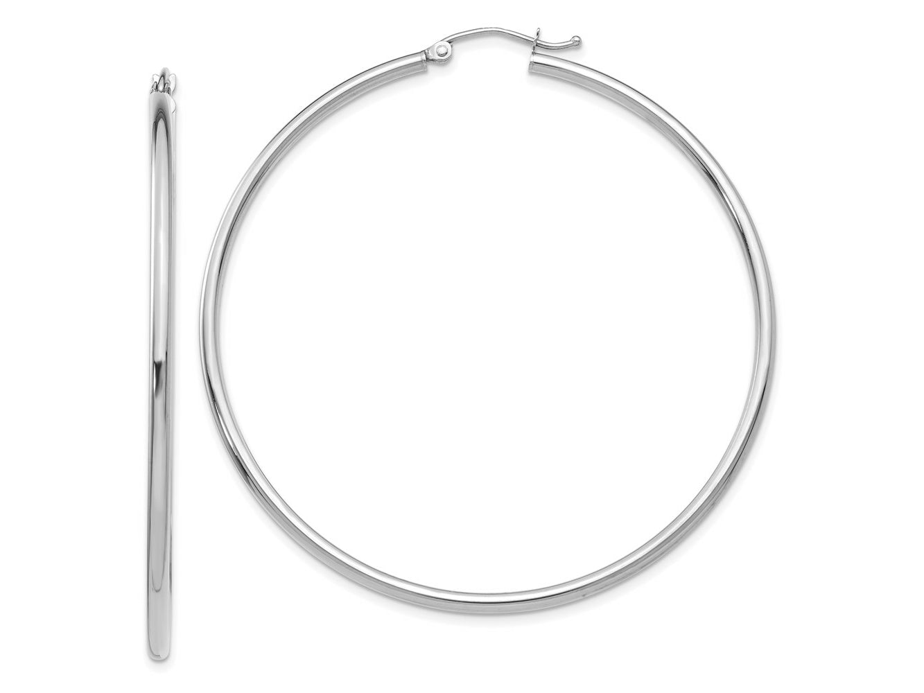 FJC Finejewelers 10 kt White Gold Polished Hinged Hoop Earrings
