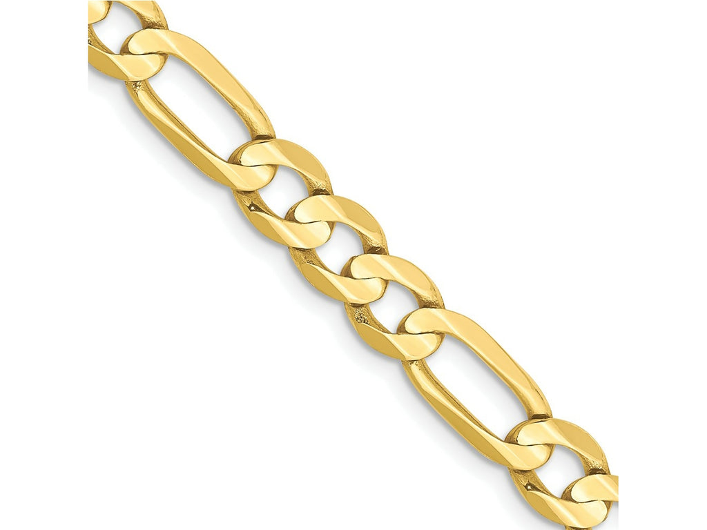 FJC Finejewelers 10 kt Yellow Gold Concave Open Figaro Chain Bracelet 9 Inches x 6 mm