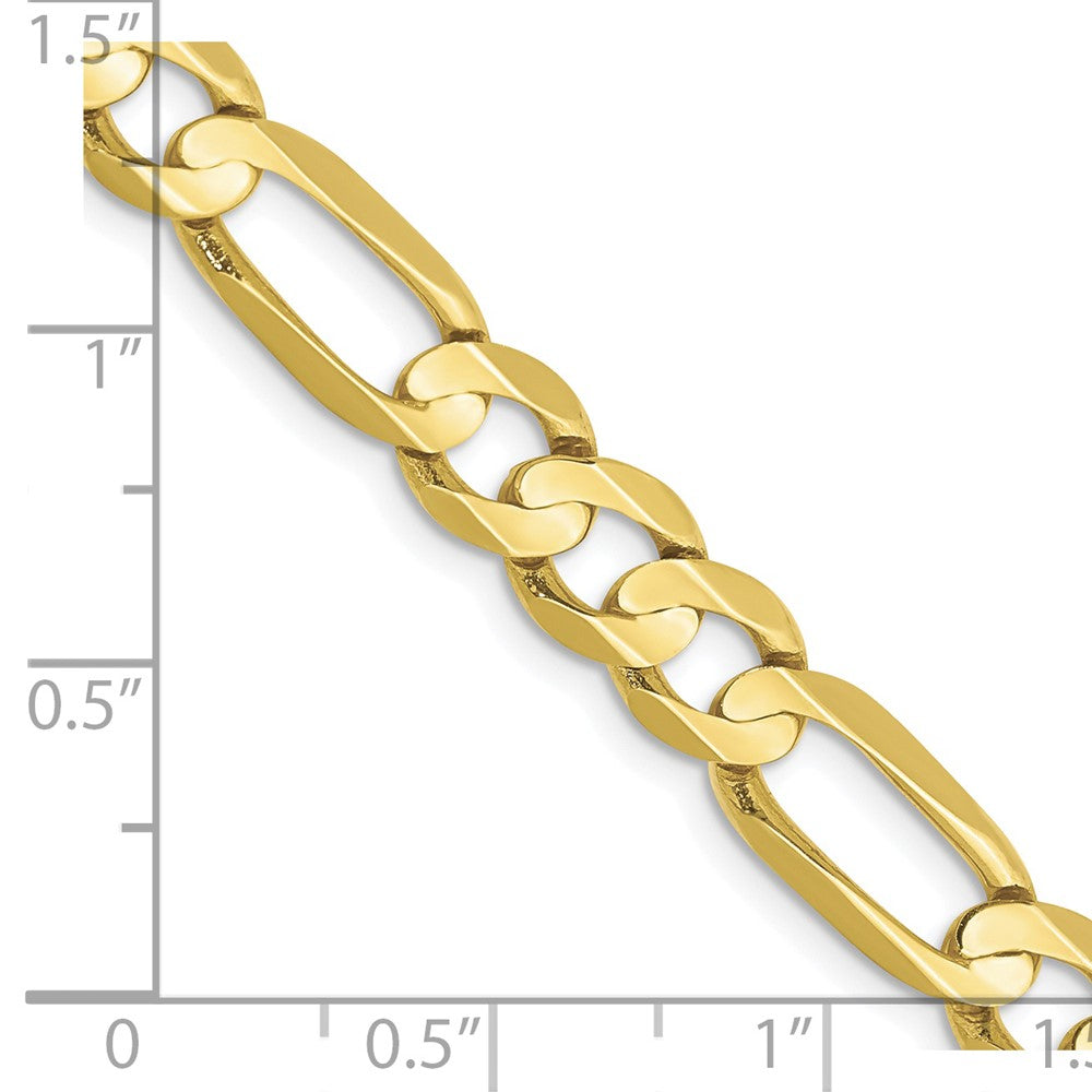 FJC Finejewelers 10 kt Yellow Gold Concave Open Figaro Chain Bracelet 9 Inches x 6.75 mm