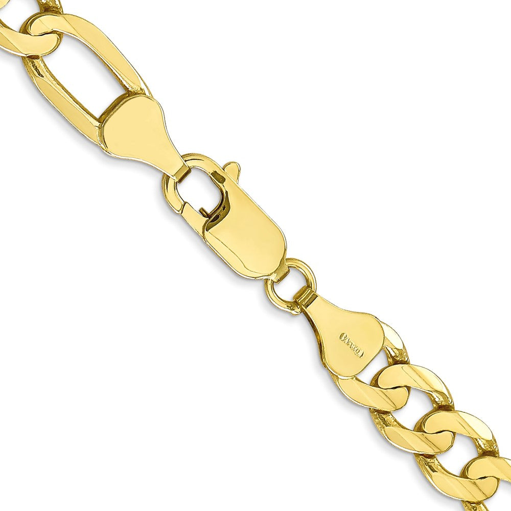FJC Finejewelers 10 kt Yellow Gold Concave Open Figaro Chain Bracelet 9 Inches x 6.75 mm