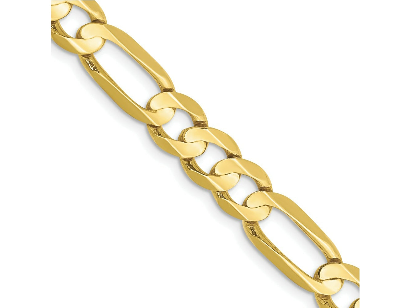 FJC Finejewelers 10 kt Yellow Gold Concave Open Figaro Chain Bracelet 9 Inches x 6.75 mm