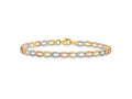 FJC Finejewelers 10 kt Tri Color Gold Fancy Tri-Color Bright Cut Bracelet 7.25 Inches x 4 mm