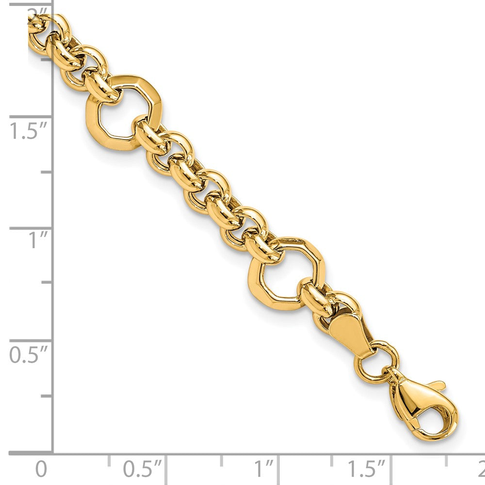 FJC Finejewelers 10 kt Yellow Gold Fancy Polished Bright Cut Bracelet 7.5 Inches x 8.5 mm