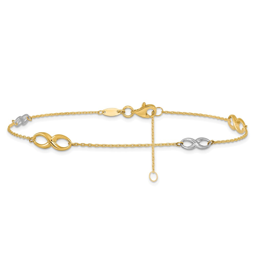 FJC Finejewelers 10 kt Two Tone Gold Cable Polished with 1 in ext. Anklet 9 Inches x 5 mm