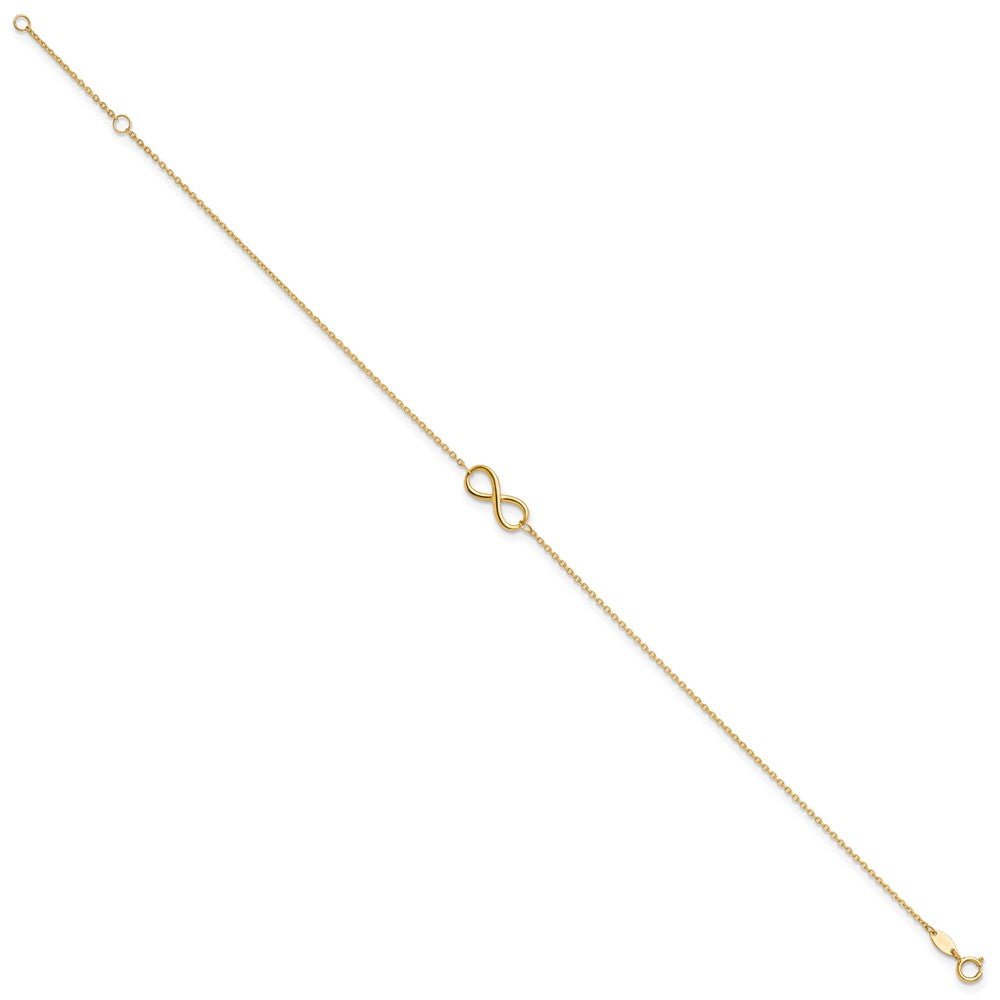 FJC Finejewelers 10 kt Yellow Gold Cable Polished Infinity with 1 in ext. Anklet 9 Inches x 6 mm