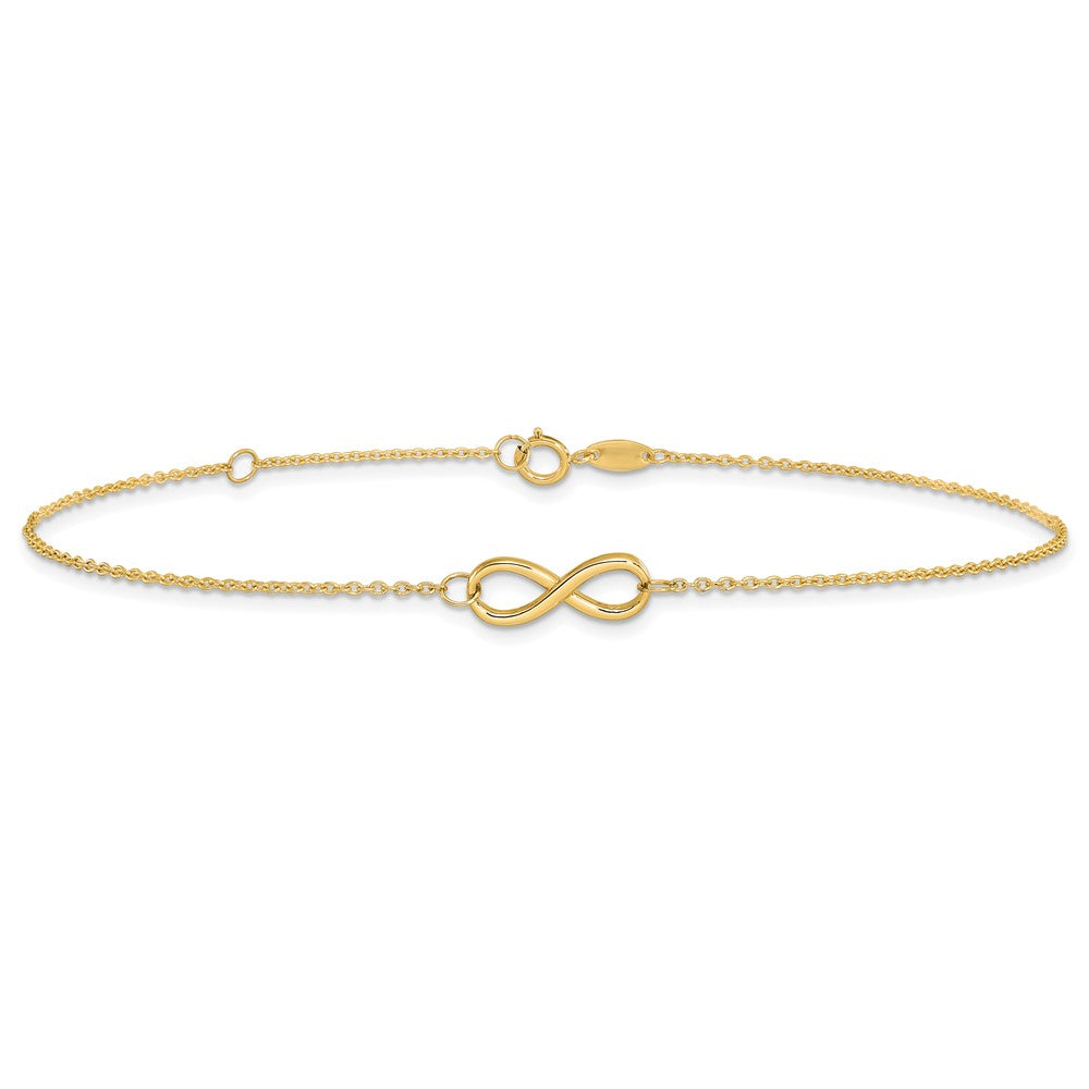 FJC Finejewelers 10 kt Yellow Gold Cable Polished Infinity with 1 in ext. Anklet 9 Inches x 6 mm