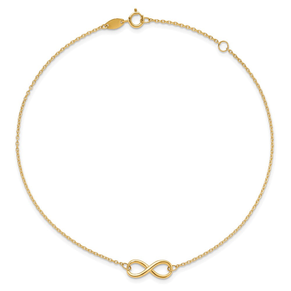 FJC Finejewelers 10 kt Yellow Gold Cable Polished Infinity with 1 in ext. Anklet 9 Inches x 6 mm