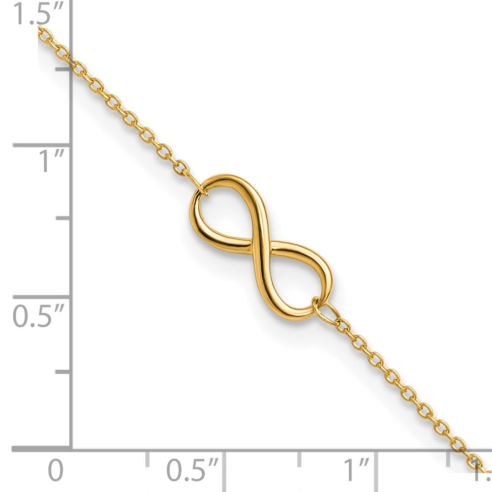 FJC Finejewelers 10 kt Yellow Gold Cable Polished Infinity with 1 in ext. Anklet 9 Inches x 6 mm