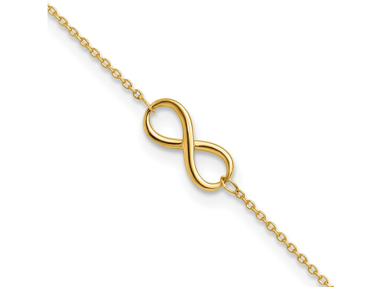 FJC Finejewelers 10 kt Yellow Gold Cable Polished Infinity with 1 in ext. Anklet 9 Inches x 6 mm