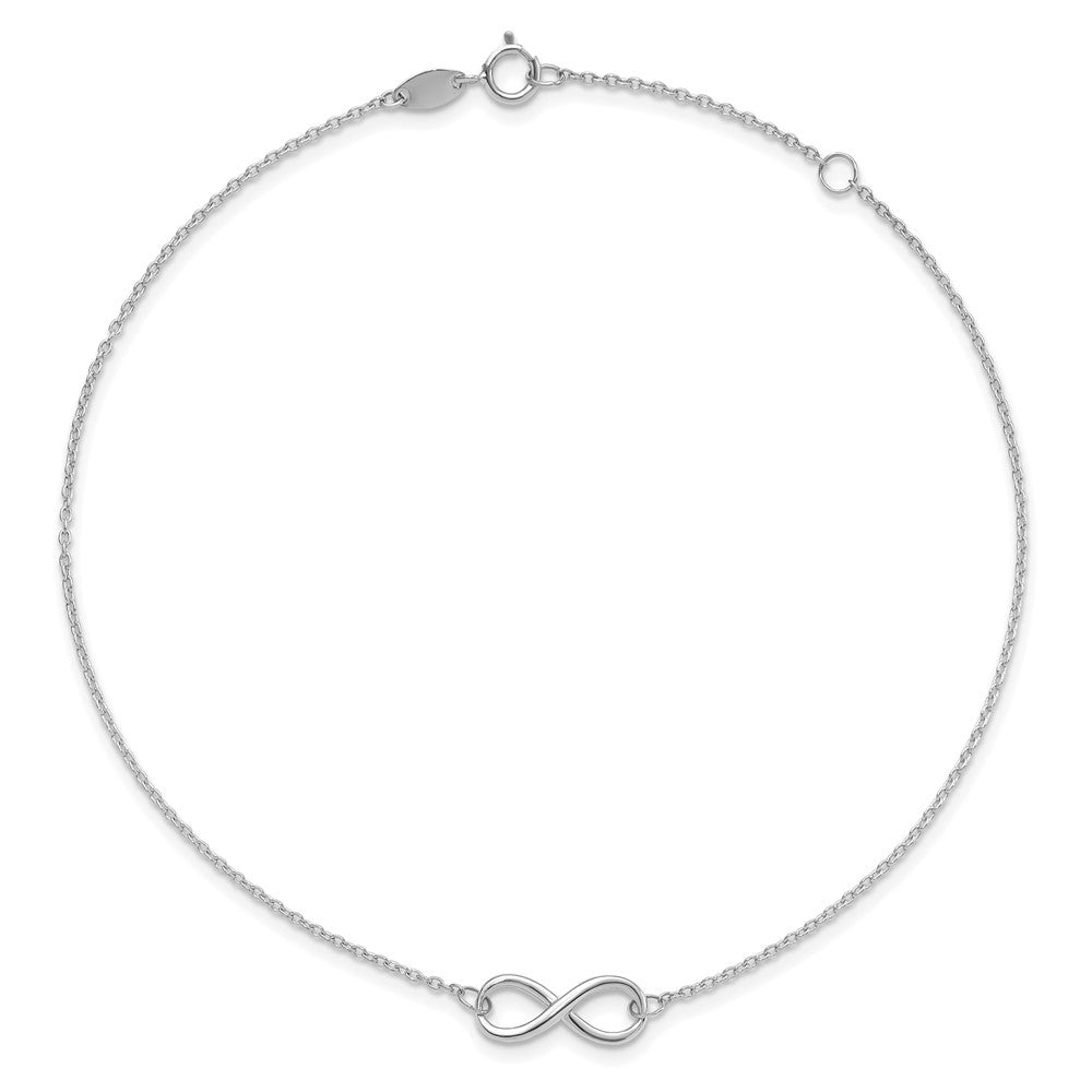 FJC Finejewelers 10 kt White Gold Cable Polished Infinity with 1in ext. Anklet 9 Inches x 6 mm