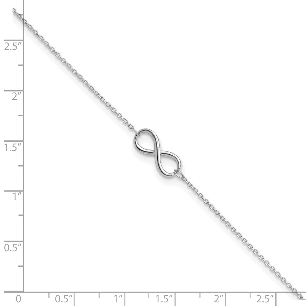 FJC Finejewelers 10 kt White Gold Cable Polished Infinity with 1in ext. Anklet 9 Inches x 6 mm