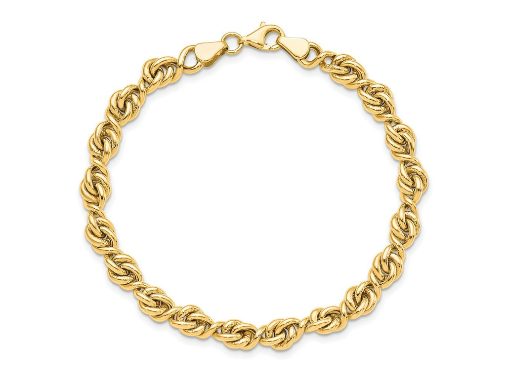 FJC Finejewelers 10 kt Yellow Gold Polished Fancy Link Bracelet 7.25 Inches x 8 mm