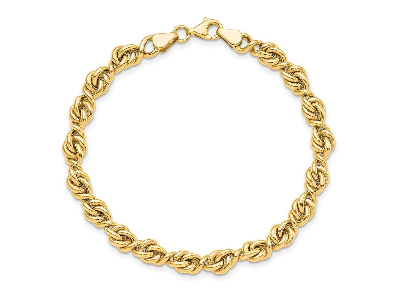 FJC Finejewelers 10 kt Yellow Gold Polished Fancy Link Bracelet 7.25 Inches x 8 mm