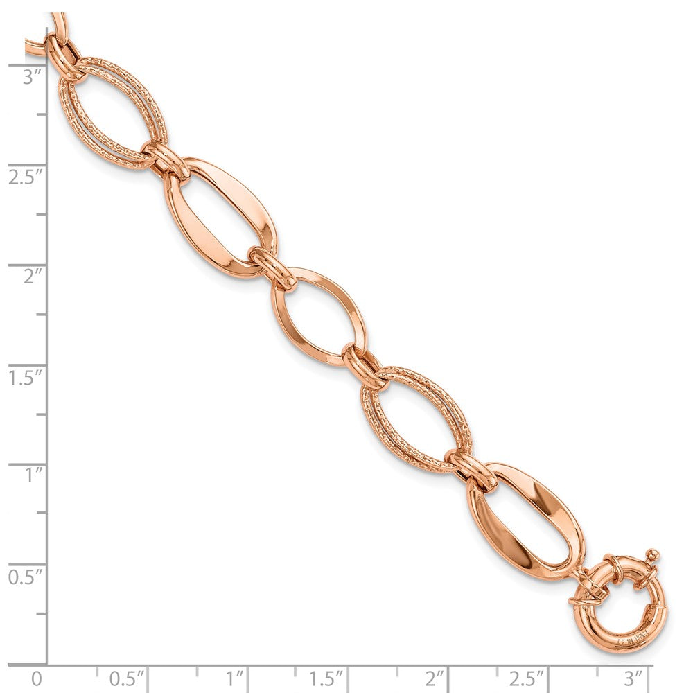 FJC Finejewelers 10 kt Rose Gold Links Polished Link Bracelet 7.5 Inches