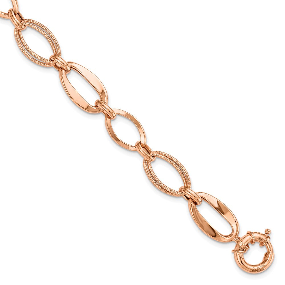 FJC Finejewelers 10 kt Rose Gold Links Polished Link Bracelet 7.5 Inches