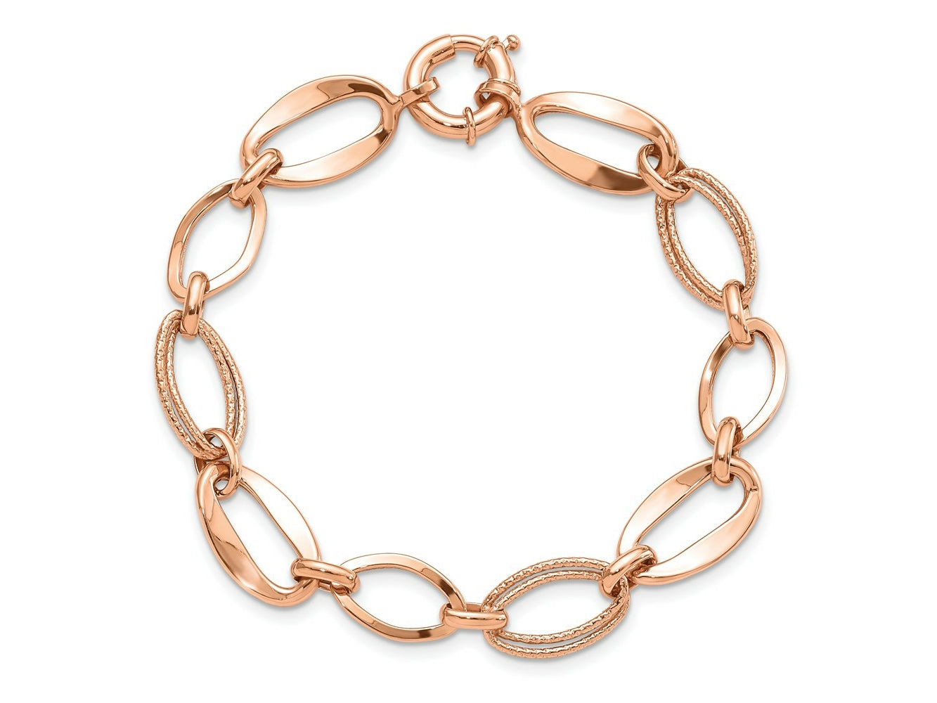 FJC Finejewelers 10 kt Rose Gold Links Polished Link Bracelet 7.5 Inches