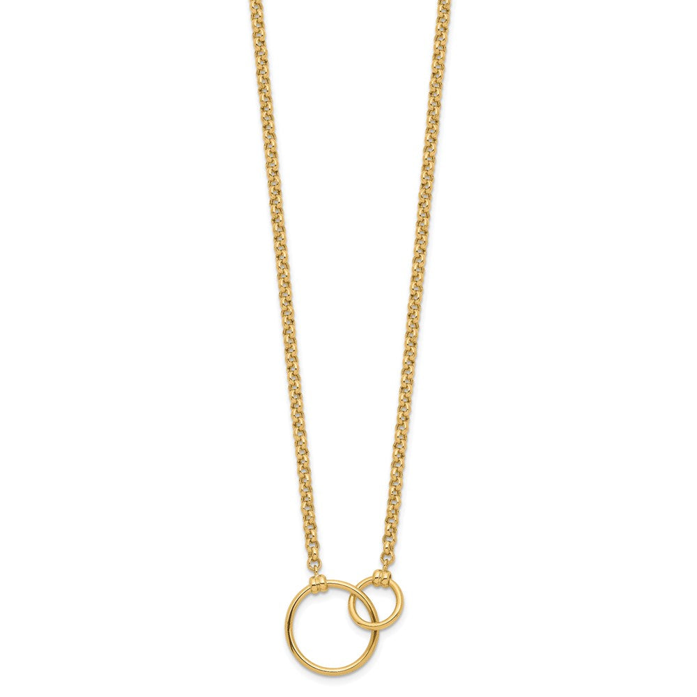 FJC Finejewelers 10 kt Yellow Gold Rolo Polished Link Necklace 18 Inches x 18 mm