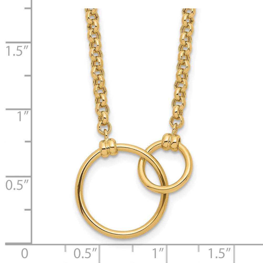 FJC Finejewelers 10 kt Yellow Gold Rolo Polished Link Necklace 18 Inches x 18 mm