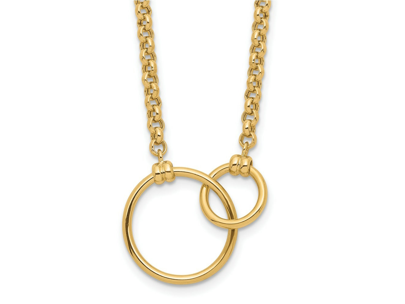 FJC Finejewelers 10 kt Yellow Gold Rolo Polished Link Necklace 18 Inches x 18 mm