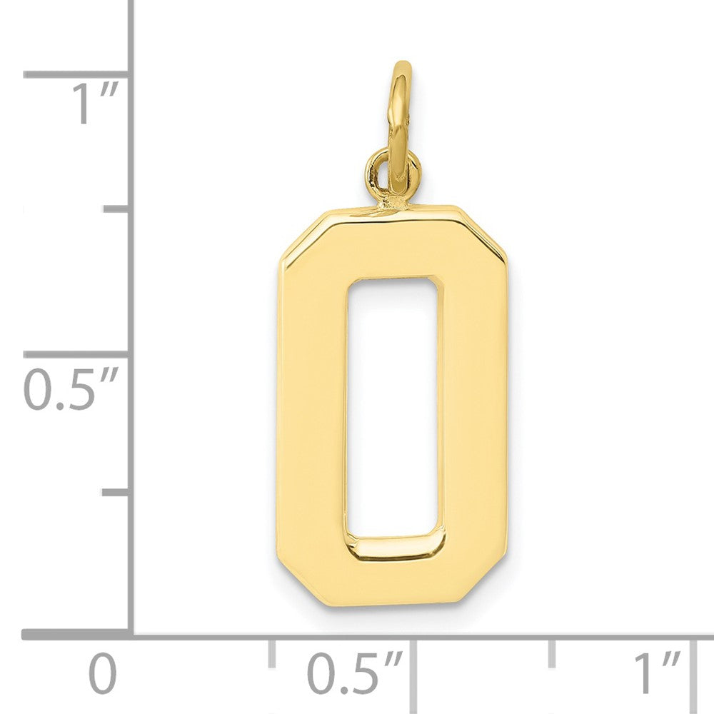 FJC Finejewelers 10 kt Yellow Gold Casted Large Polished Number 0 Charm 25 x 10 mm