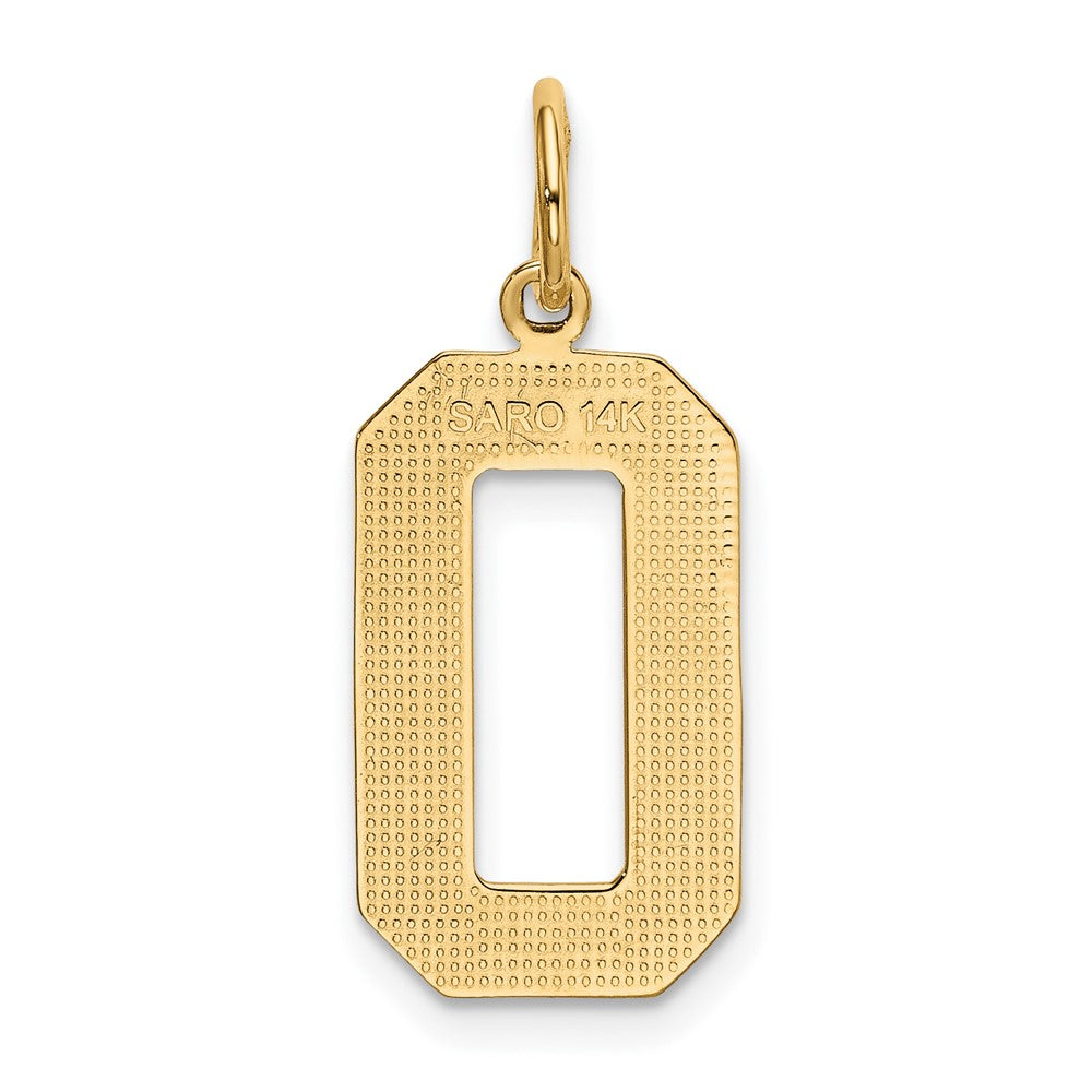 FJC Finejewelers 10 kt Yellow Gold Casted Large Polished Number 0 Charm 25 x 10 mm
