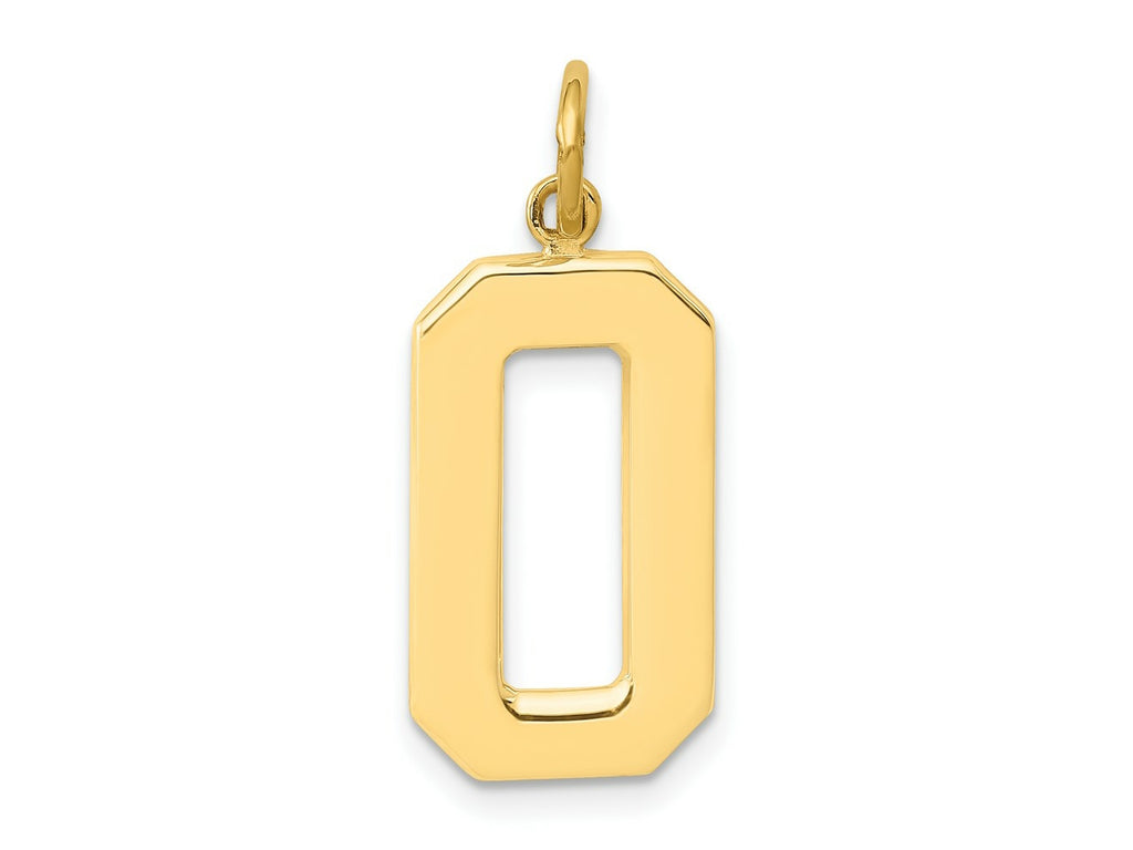 FJC Finejewelers 10 kt Yellow Gold Casted Large Polished Number 0 Charm 25 x 10 mm