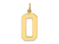 FJC Finejewelers 10 kt Yellow Gold Casted Large Polished Number 0 Charm 25 x 10 mm