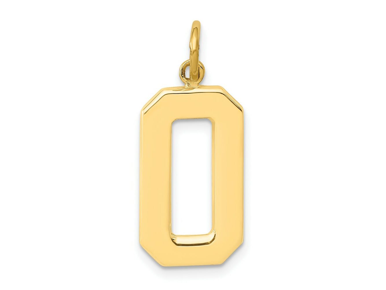 FJC Finejewelers 10 kt Yellow Gold Casted Large Polished Number 0 Charm 25 x 10 mm